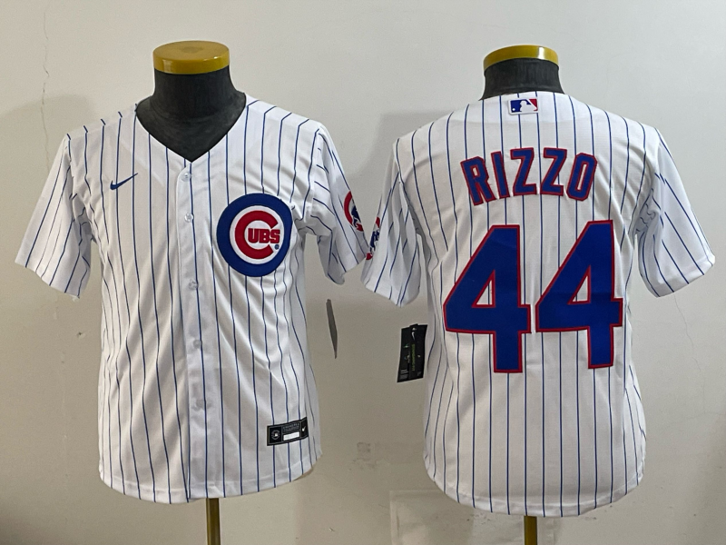 Youth Chicago Cubs 44 Rizzo white Nike MLB 2025 jersey 004